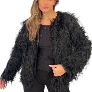 Black fur coat